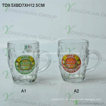 500ml Glasbärbecher mit Abziehbild Nizza Form